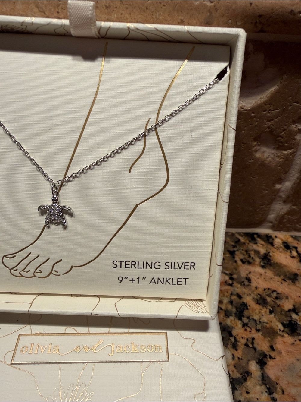 Olivia And Jackson Sterling Silver Turtle Anklet Nwot View 4